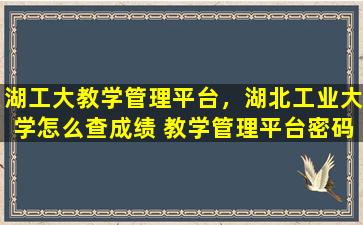 湖工大教学管理平台，湖北工业大学怎么查成绩 教学管理平台密码忘了